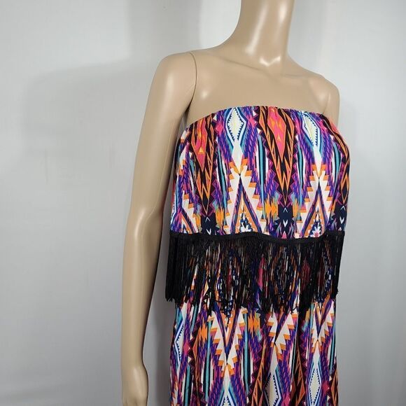 Justify Multi Color Fringed Maxi Dress - Picture 5 of 11